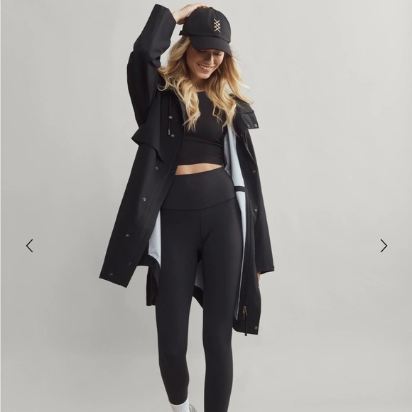 Rhone Tens Black Hooded Long Raincoat Jacket NWT Size L Waterproof Outerwear - Picture 4 of 8